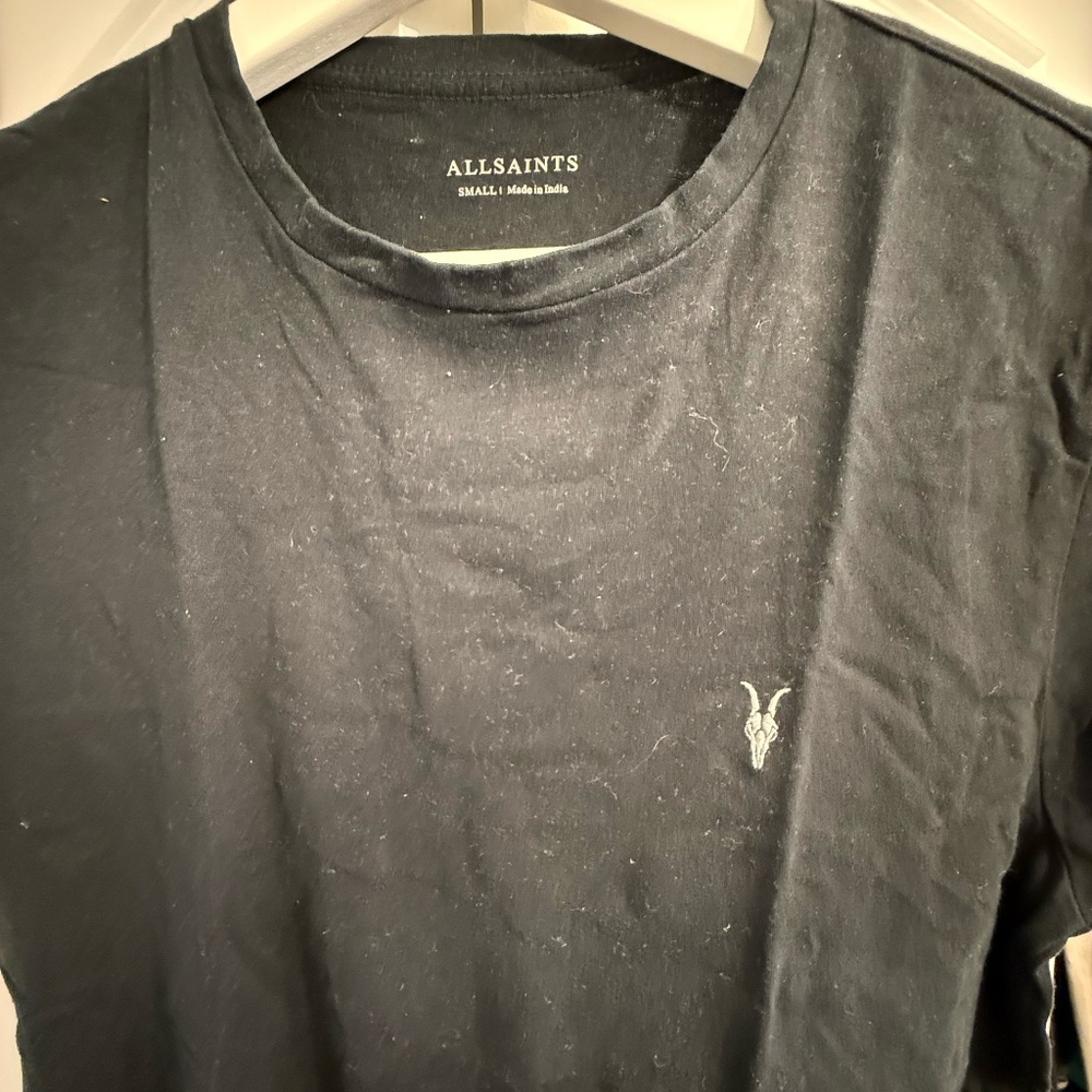 Allsaints Black Crewneck T-shirt Small